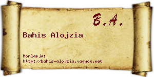 Bahis Alojzia névjegykártya